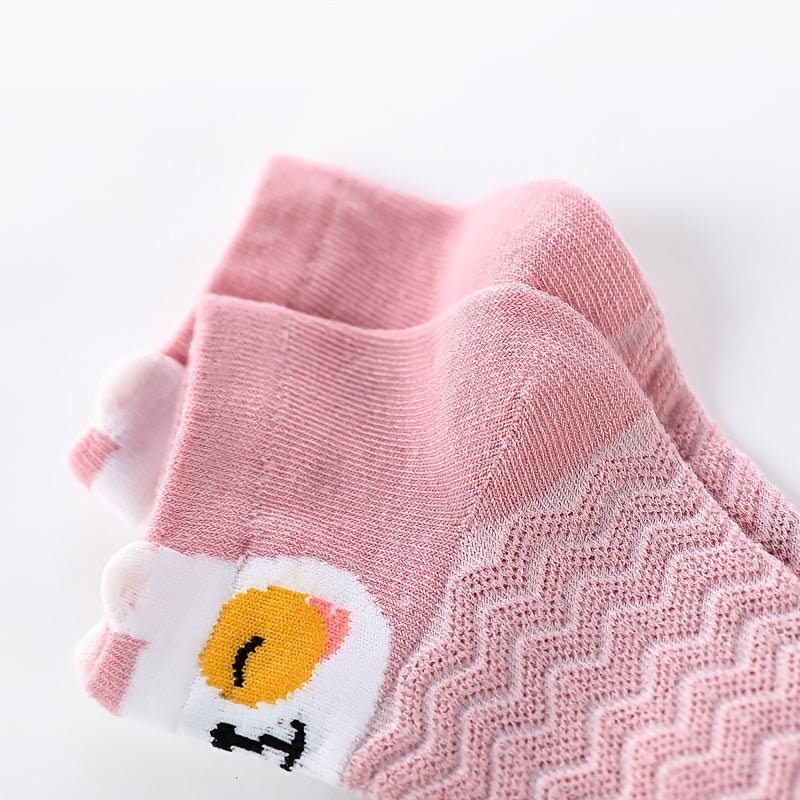 5 Pairs Toddler Girls Animal Print Ankle Socks for Summer