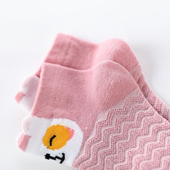5 Pairs Toddler Girls Animal Print Ankle Socks for Summer