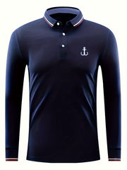 Fishhook Print Men's Casual Polo Shirt