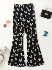 Girls Butterfly Print Flared Trousers