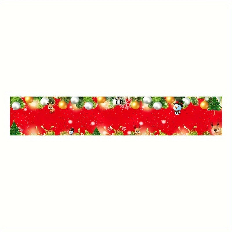 Christmas Table Flag Santa Claus Merry Christmas Snowflakes Winter Home Decor