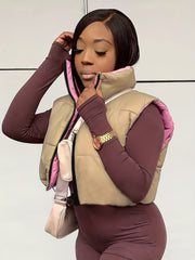 Reversible Vest Zip Up Sleeveless Outerwear