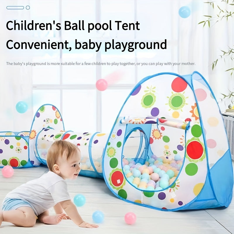 Kids Ball Pool Tunnel Tent Baby Crawl Shooting Game Toy House