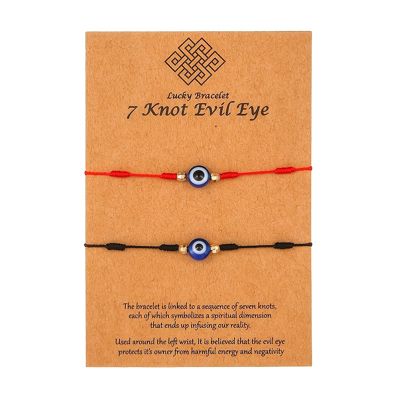 2pcs Devil Eye Knot Adjustable Bracelets