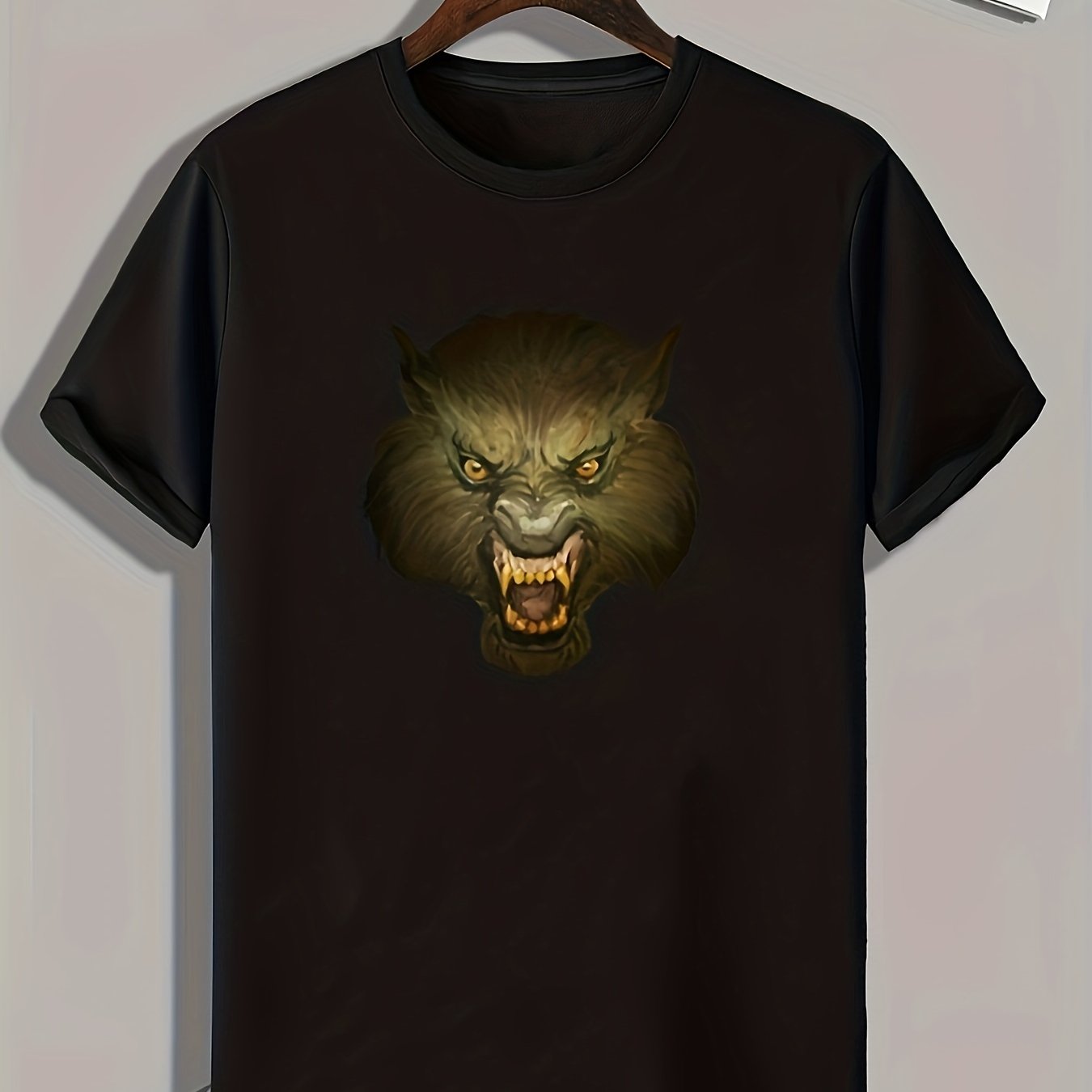 Monster Pattern Print Men's Comfy Sports T shirt Graphic Tee