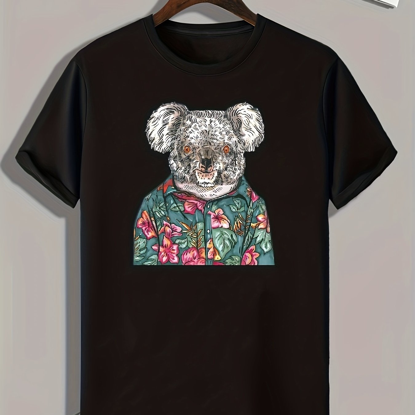 Bear Print Men's Graphic T shirt Casual Comfy Tees For Summer