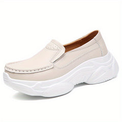 Women's Platform Sneakers Slip On Outdoor Shoes Faux Leather