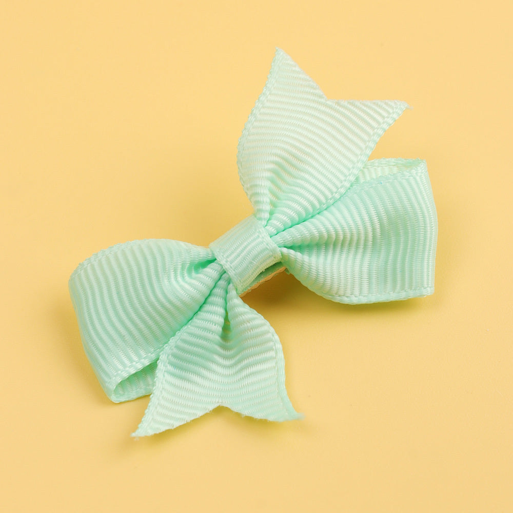 40pcs Mini Pinwheel Grosgrain Ribbon Bow Hair Clips for Girls