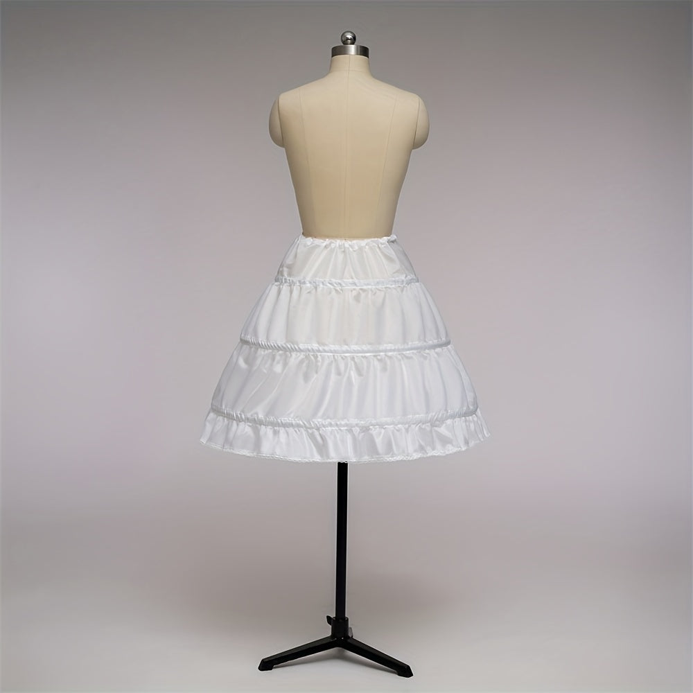 Kids Petticoat A Line 3 Hoops One Layer Lace Trim Dress Underskirt