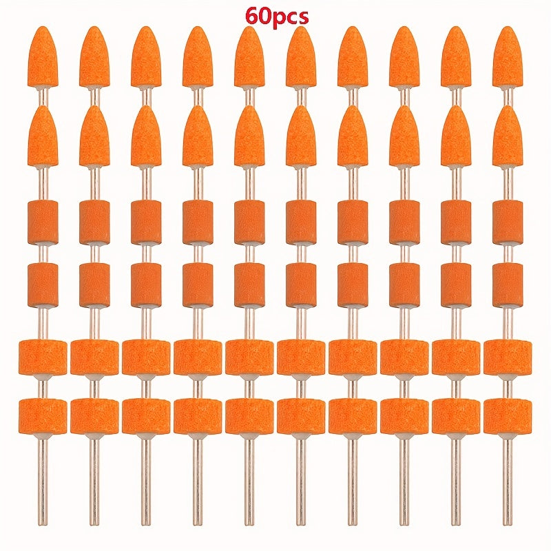 60pcs Grinding Stone Set 2" Shank Sanding Drill Bit Rotary Tool Flap Wheel