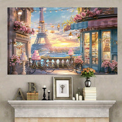 Parisian Birthday Cake Shop Photography Backdrop