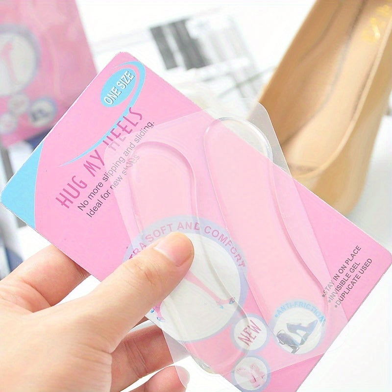1 Pair Transparent Soft Silicone Heel Protector Foot Care Insole