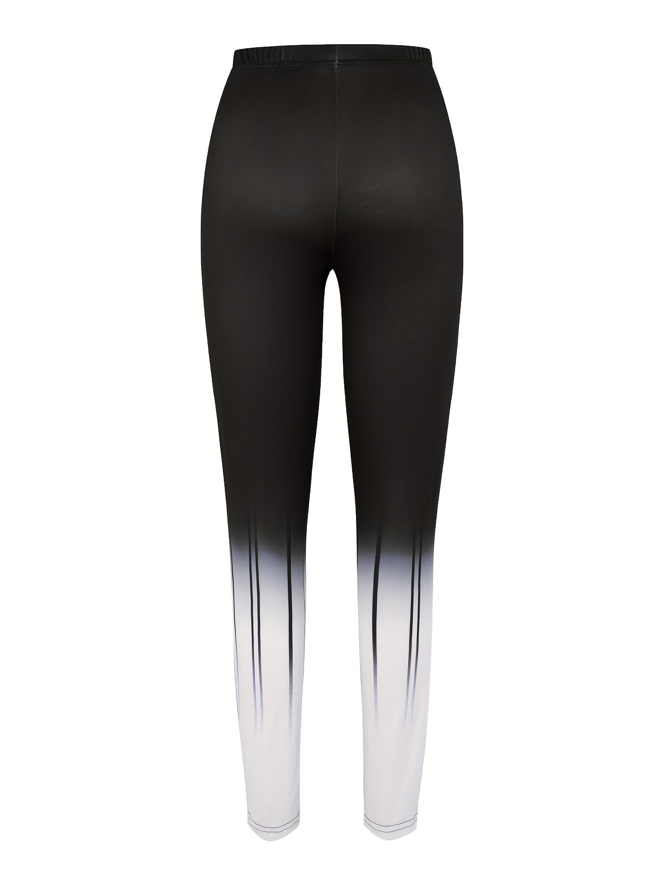 Ombre High Waist Skinny Leggings Stretchy Casual Leggings Women's Clothing