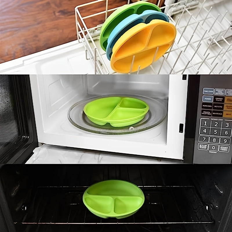 Silicone Baby & Toddler Plate with Suction Cup - Microwave & Dishwasher Safe
