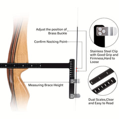 Bowstring Positioning Scale Square Ruler Archery Accessory
