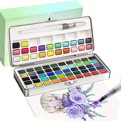 Watercolor Paint Set 100 Pigments with Palette & Brush