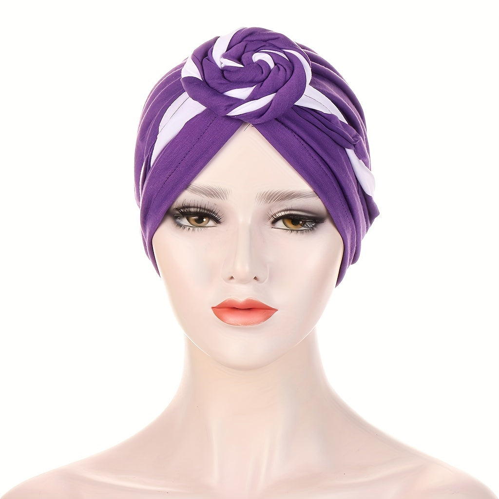 Pleated Twist Turban Casual Head Wrap Lightweight Beanie Women Chemo Cap