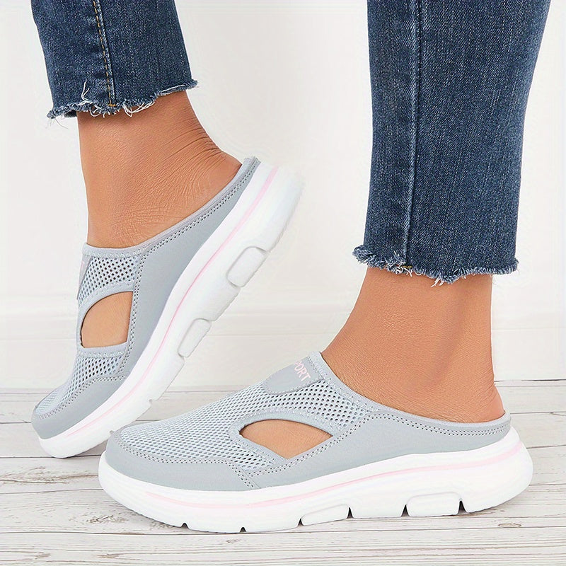 Women's Lightweight Mesh Half Slippers Comfortable Outdoor Slip-ons