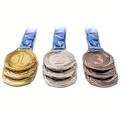 Metal Winner Medals with V Neck Ribbon for Events & Games