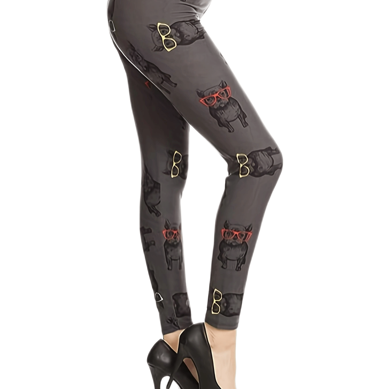 Women's Plus Puppy Print High Rise Leggings