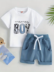 Boys Mama's Boy Graphic T shirt & Shorts Toddler Baby 2pcs Set