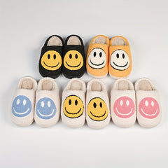 Plush Cozy House Slippers Anti skid Slip on Smile Shoes Indoor Men Winter
