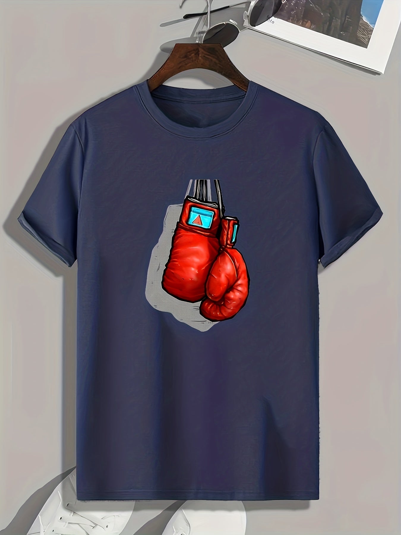 Boxing Gloves Print Men's Graphic T shirt Casual Comfy Tees For Summer