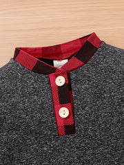 2pcs Baby Boys Plaid Onesie & Pants Spring Autumn Clothes Sets