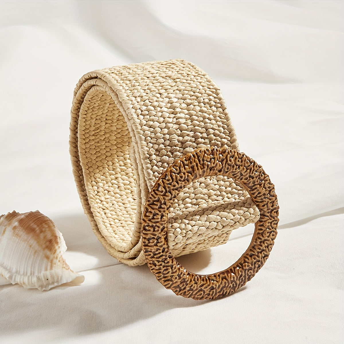 Straw Woven Belt Beach Elastic Pants Belt Bohemian Style