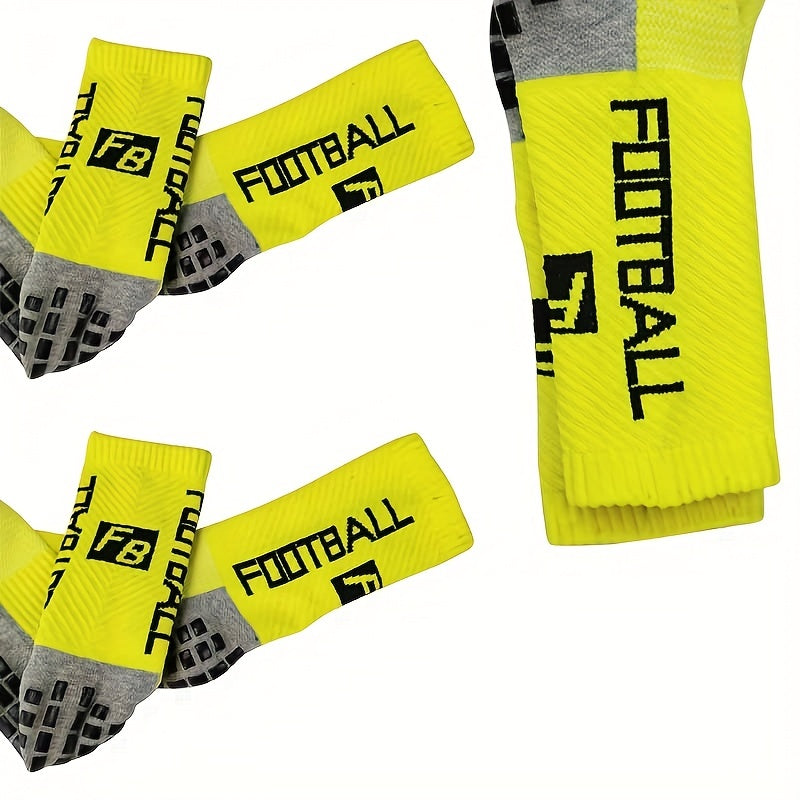 Colorful Letter Anti-skid Football Socks, Breathable Mid-calf Socks
