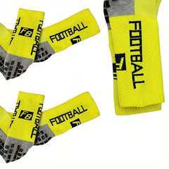 Colorful Letter Anti-skid Football Socks, Breathable Mid-calf Socks