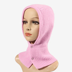 Solid Knitted Cap Unisex Warm Scarf For Men Women