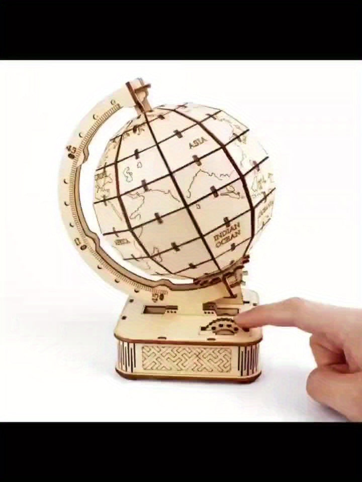 DIY 3D Wooden Globe Puzzle Kit Apricot - Great Gift for Friends