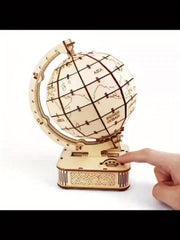 DIY 3D Wooden Globe Puzzle Kit Apricot - Great Gift for Friends