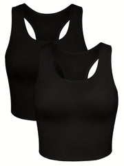 2-Pack Racerback Tank Tops Sleeveless Summer Top