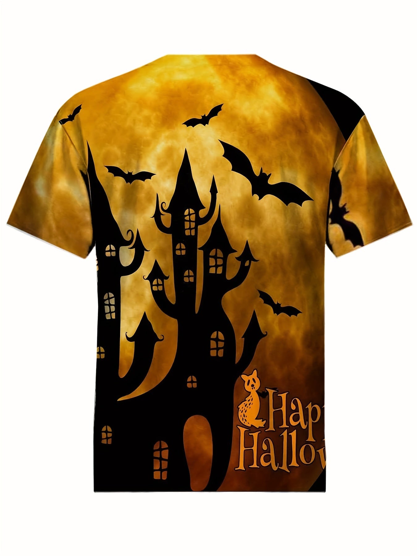 Men's Halloween Castle Graphic T shirt Active 3D Print Tee