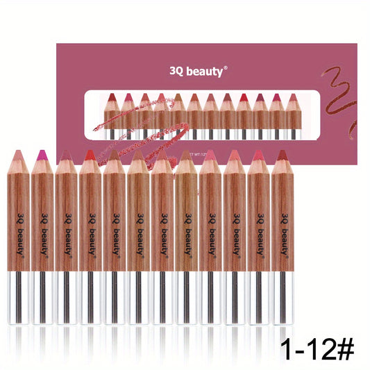 12pc Velvet Lip Liner Set Waterproof Matte Lipstick Pen