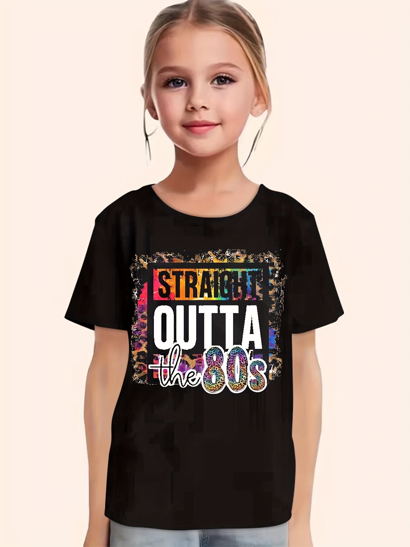 80's Graphic T-shirt Casual Short Sleeve Girls Summer Tee