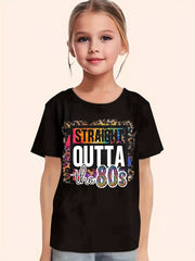 80's Graphic T-shirt Casual Short Sleeve Girls Summer Tee