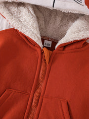 Baby Girls Thermal Zipper Hoodies With Animal Face
