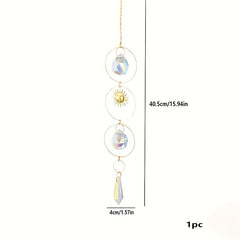 Crystal Sun Catcher Wind Chime Metal Pendant Home Decor