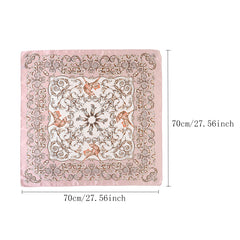 70cm Pink Square Scarf Vintage Casual Shawl Neckerchief Hair Access.