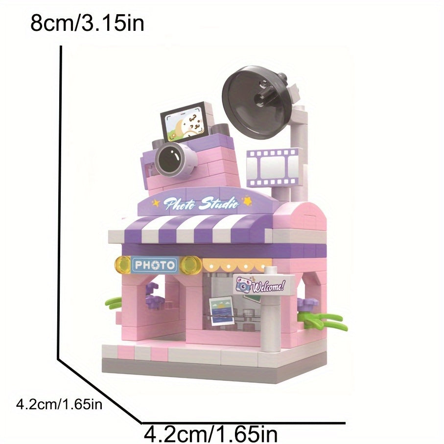 Urban Street Scene Building Block Model Toy DIY Ornament Desktop Gift