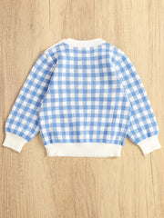 Baby Boys Cotton Plaid Sweater Top Kids Pullover