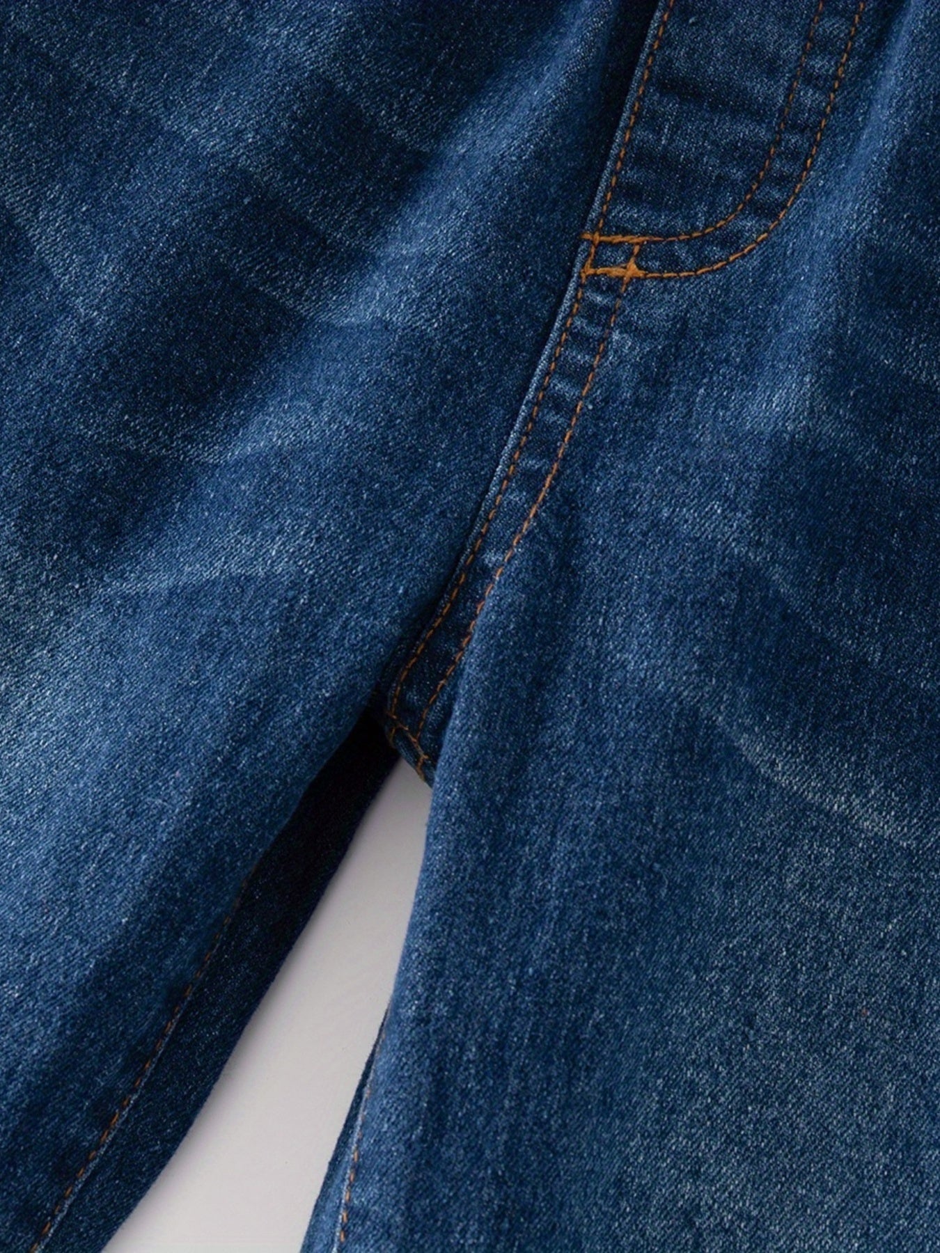Girls Heart Embroidered Jeans Elastic Waist Casual Denim Pants