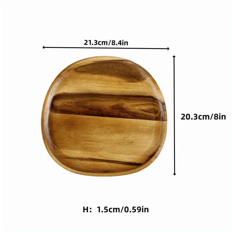 Irregular Oval Wood Dinner Plate Multifunctional Tray Decorative Snack Plate