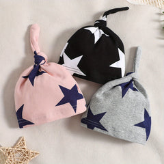 Star Print Infant Hat Set