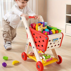 Ephemeral 26pcs Pretend Play Shopping Cart Kitchen Supermarket Cooking Toys