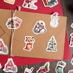 46pcs Christmas Theme Stickers for DIY Hand Account Decoration