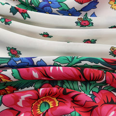 Boho Flower Print Bandana Square Scarf